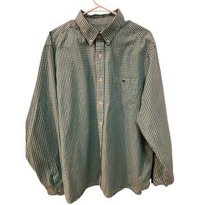 Vineyard Vines Long Sleeve Men's Size XL Green Gingham Tucker Whale Logo Shirt